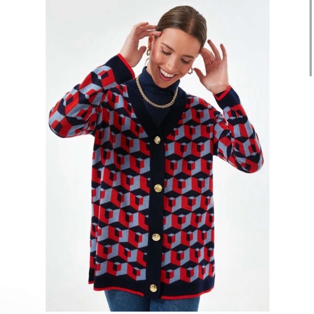 Tuckernuck Lauren Geometric Cardigan Sweater S - Picture 5 of 10